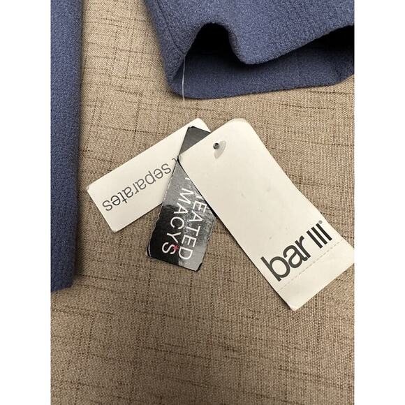 BAR 3 Blazer Womens XXS Blue Shadow Suit Separates Lined 3/4 Sleeves BAR III 2XS - Picture 5 of 12